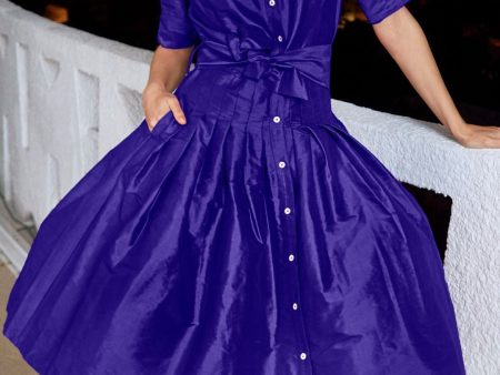 Mrs Maisel Silk Dress - Purple Online Sale